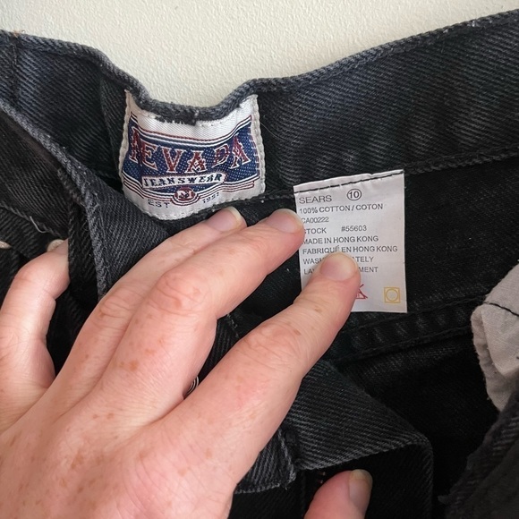 Vintage Nevada Black High Waisted Tapered Jeans with Eye detail - Picture 3 of 11